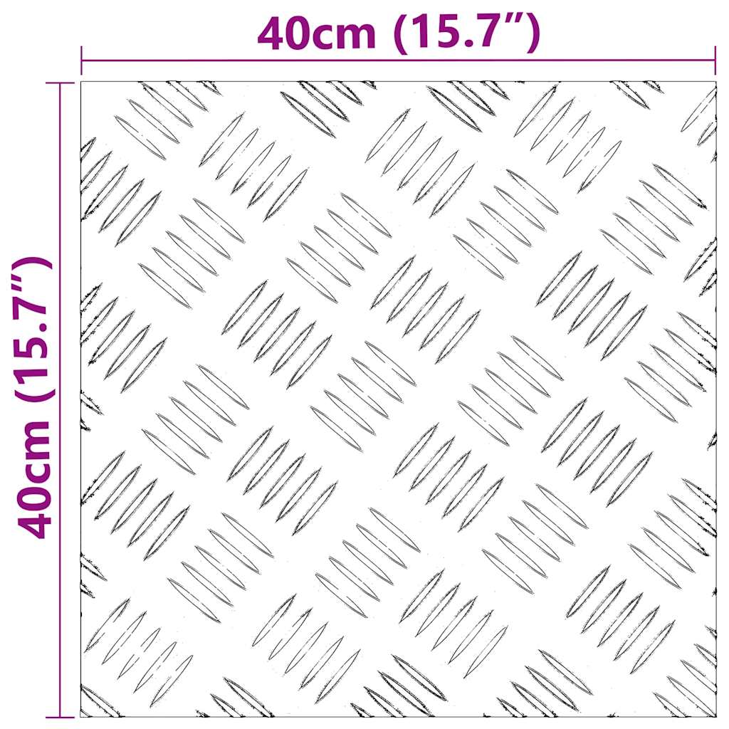Stair Tread 4 pcs 40 x 40 cm Silver Aluminium Square