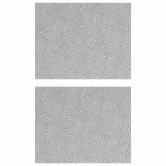 Stair Tread 2 pcs 50 x 40 cm Silver Aluminium Rectangular