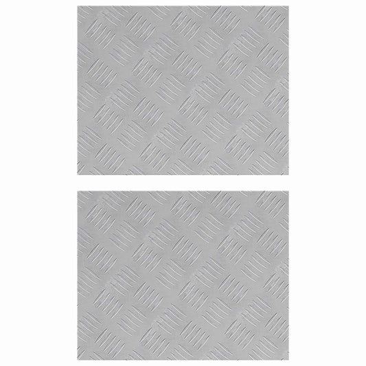 Stair Tread 2 pcs 50 x 40 cm Silver Aluminium Rectangular