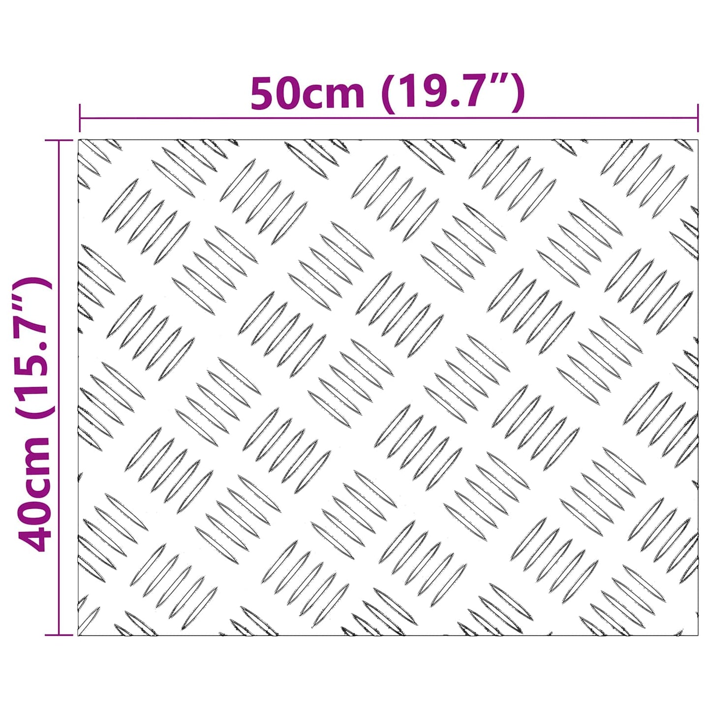 Stair Tread 2 pcs 50 x 40 cm Silver Aluminium Rectangular
