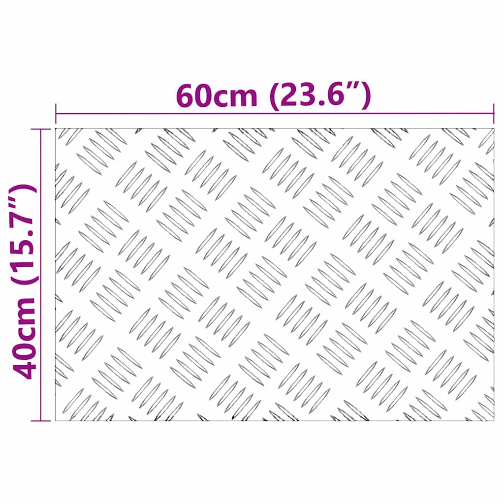 Stair Tread 4 pcs 60 x 40 cm Silver Aluminium Rectangular