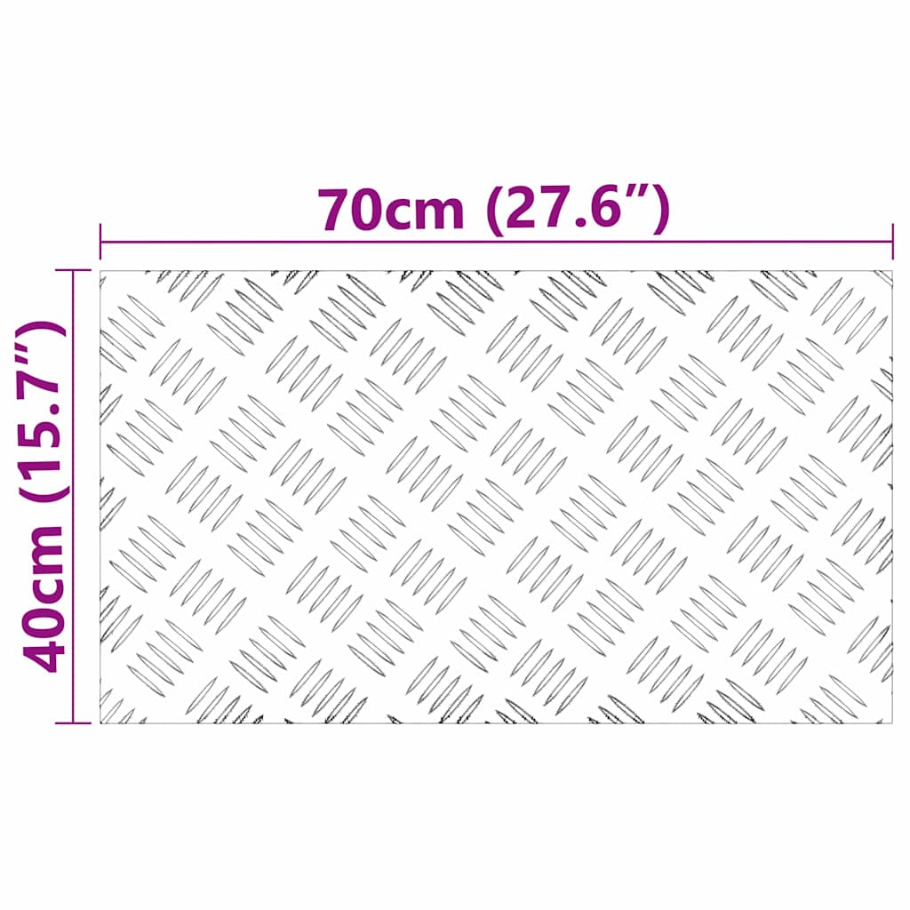 Stair Tread 2 pcs 70 x 40 cm Silver Aluminium Rectangular