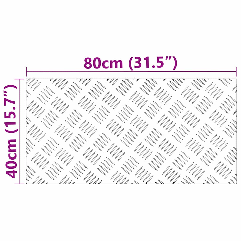 Stair Tread 2 pcs 80 x 40 cm Silver Aluminium Rectangular