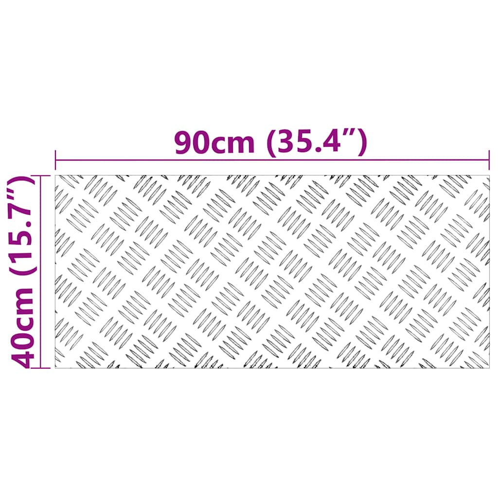 Stair Tread 2 pcs 90 x 40 cm Silver Aluminium Rectangular