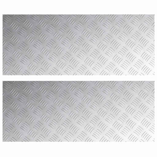 Stair Tread 2 pcs 100 x 40 cm Silver Aluminium Rectangular