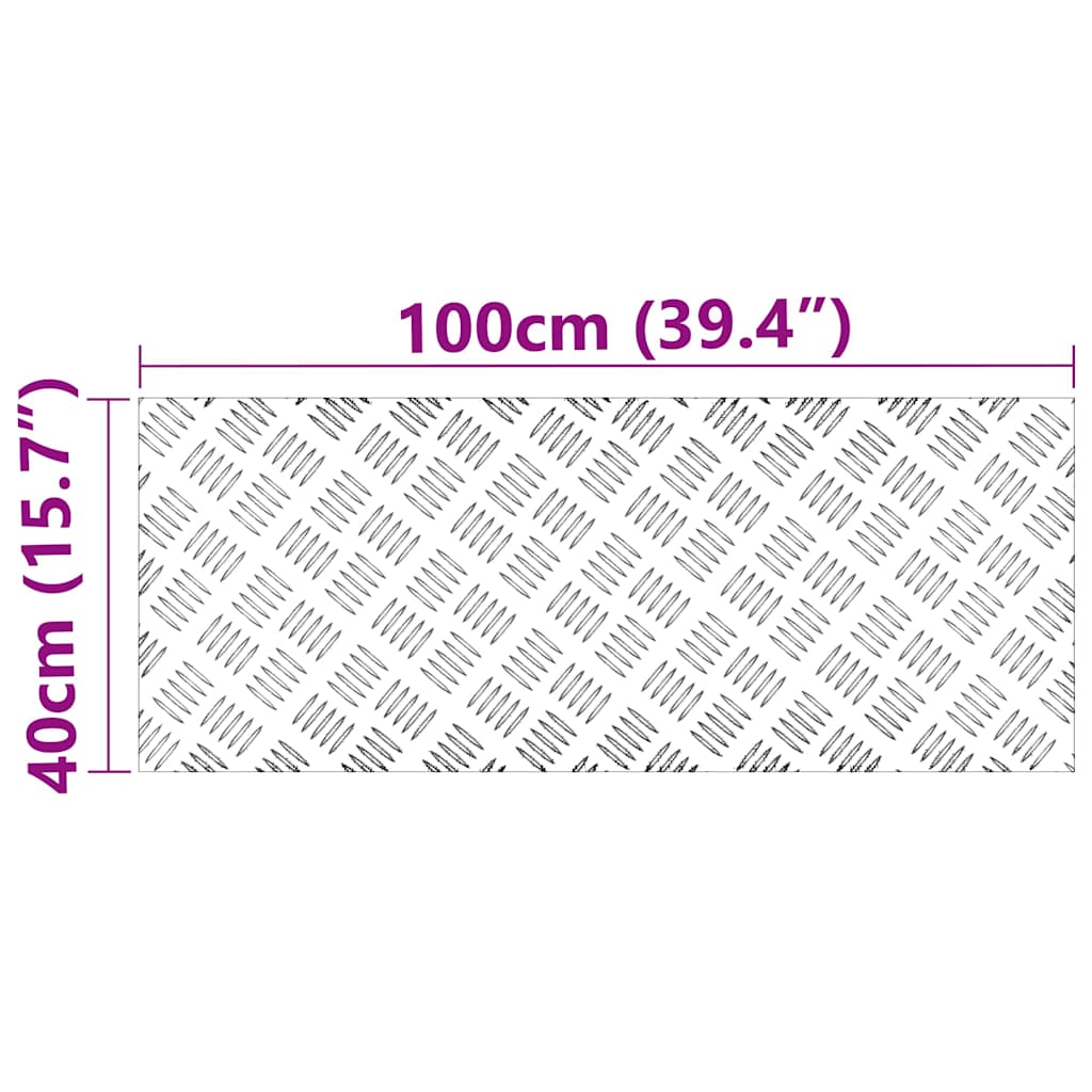 Stair Tread 4 pcs 100 x 40 cm Silver Aluminium Rectangular