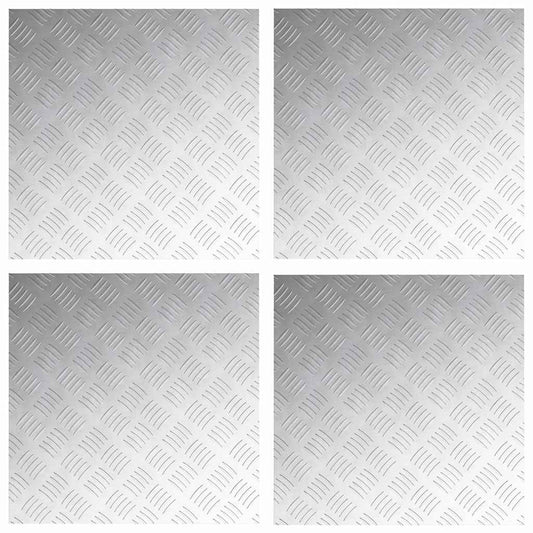 Stair Tread 4 pcs 50 x 50 cm Silver Aluminium Square