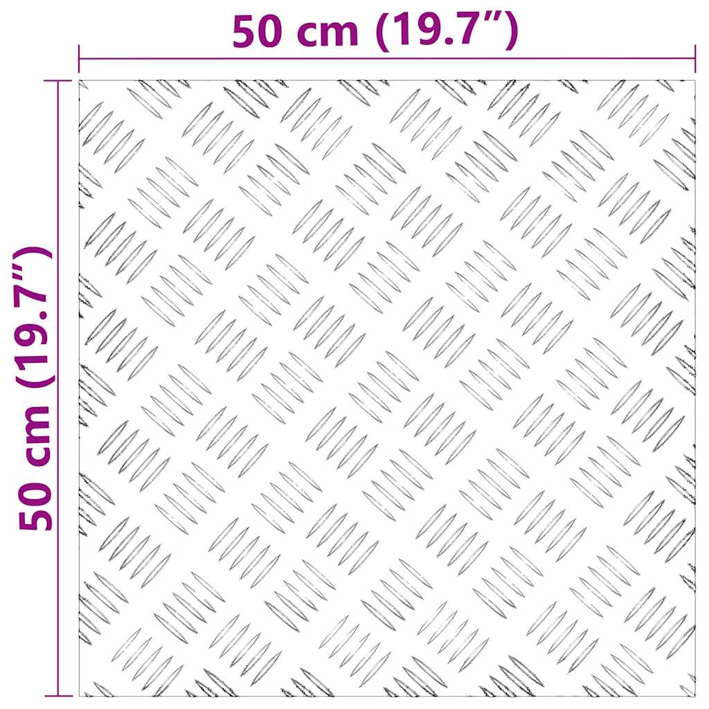 Stair Tread 4 pcs 50 x 50 cm Silver Aluminium Square