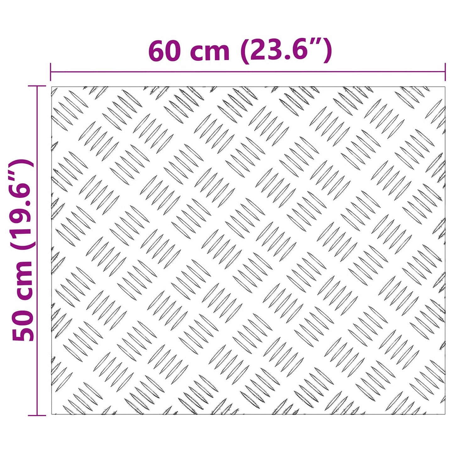 Stair Tread 2 pcs 60 x 50 cm Silver Aluminium Rectangular