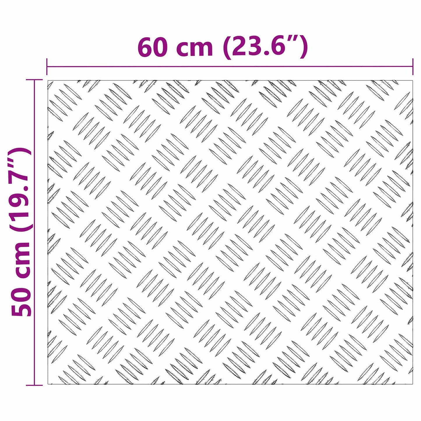Stair Tread 4 pcs 60 x 50 cm Silver Aluminium Rectangular