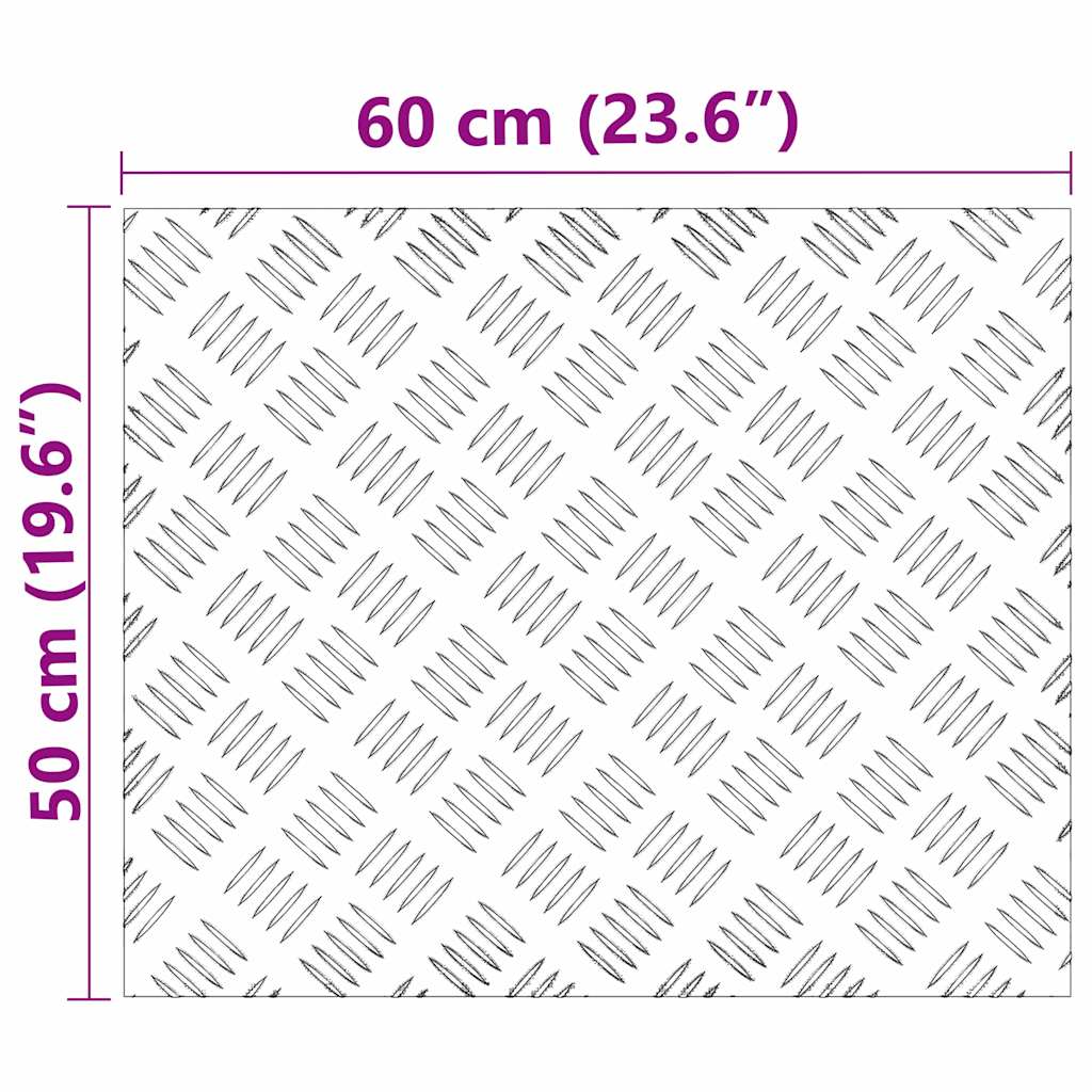 Stair Tread 2 pcs 60 x 50 cm Silver Aluminium Rectangular