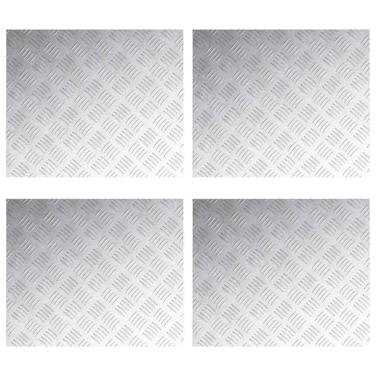 Stair Tread 4 pcs 60 x 50 cm Silver Aluminium Rectangular