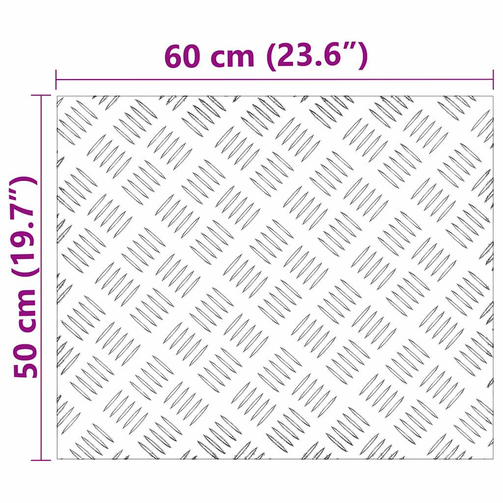 Stair Tread 4 pcs 60 x 50 cm Silver Aluminium Rectangular