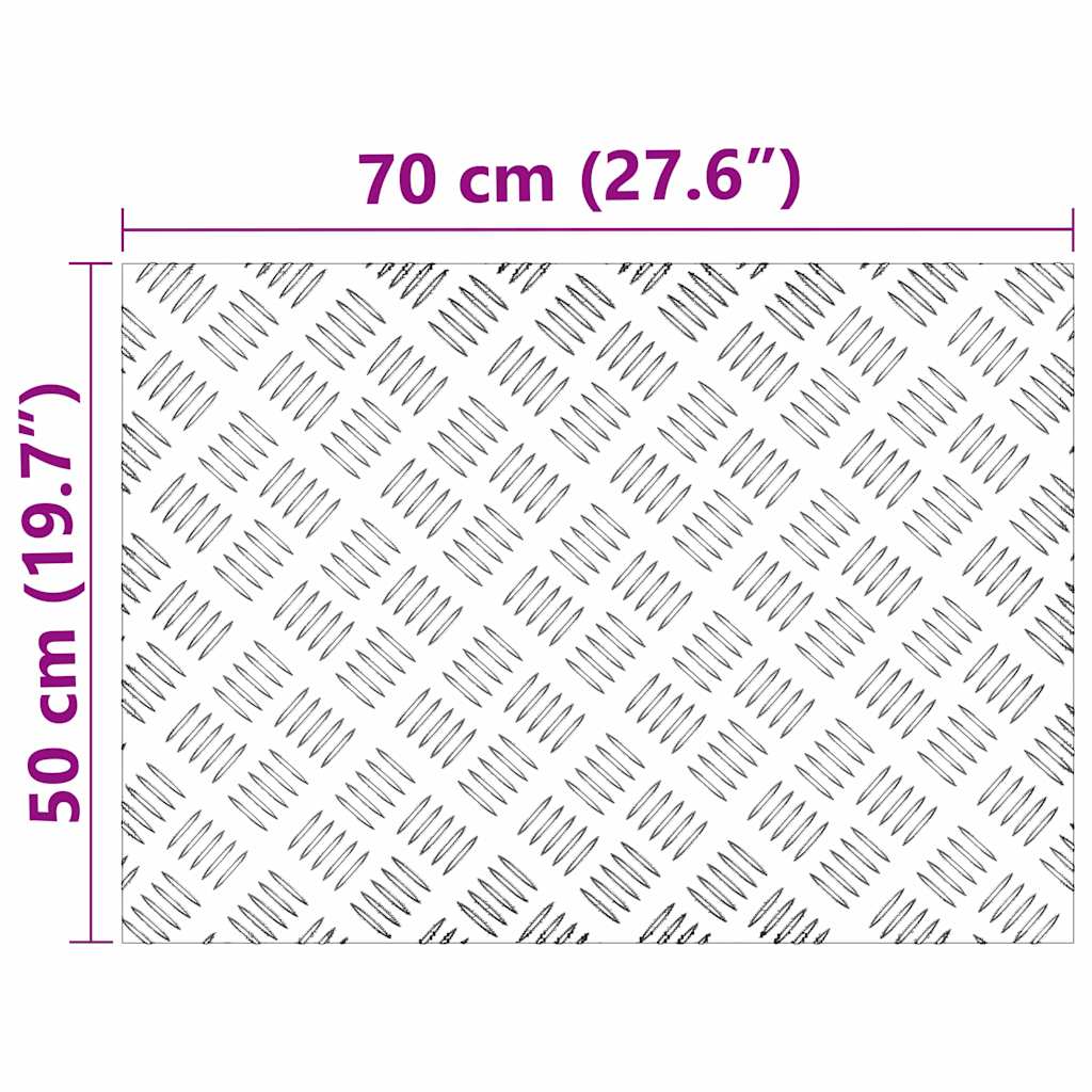 Stair Tread 4 pcs 70 x 50 cm Silver Aluminium Rectangular