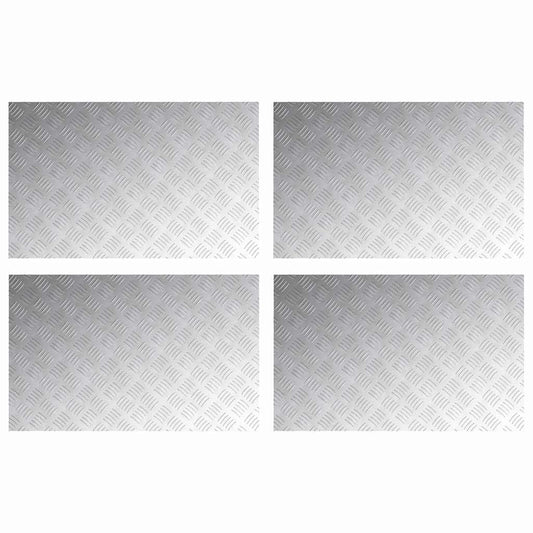 Stair Tread 4 pcs 80 x 50 cm Silver Aluminium Rectangular