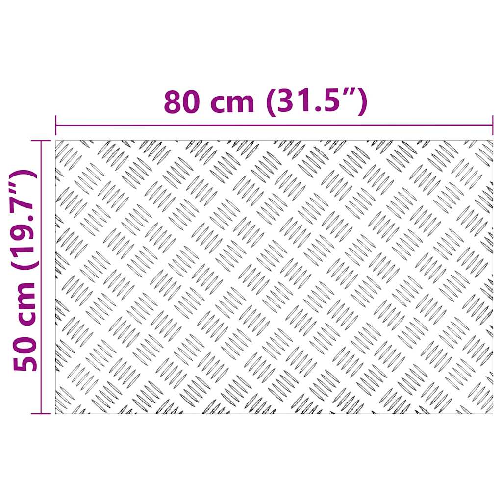 Stair Tread 4 pcs 80 x 50 cm Silver Aluminium Rectangular