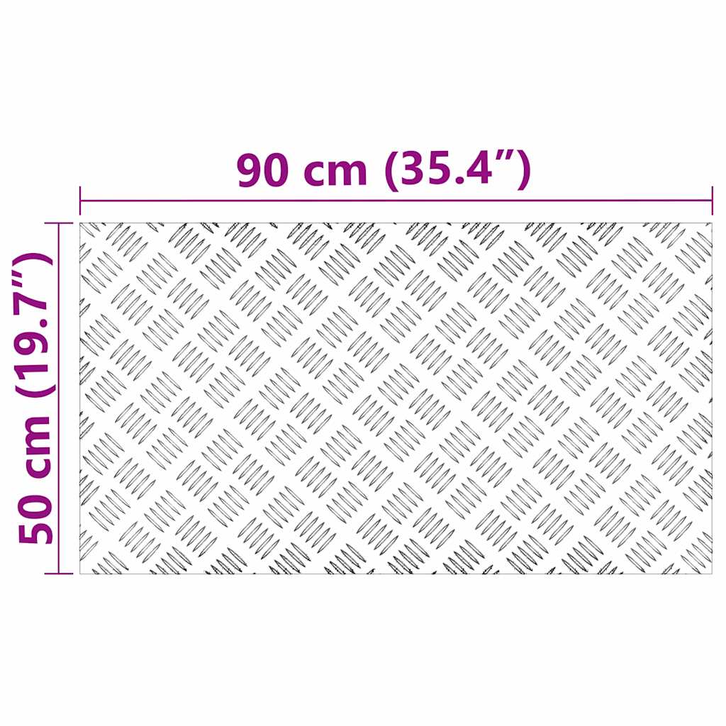 Stair Tread 4 pcs 90 x 50 cm Silver Aluminium Rectangular