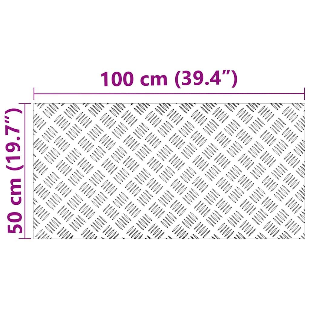 Stair Tread 4 pcs 100 x 50 cm Silver Aluminium Rectangular