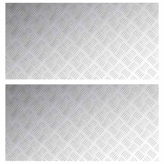 Stair Tread 2 pcs 100 x 50 cm Silver Aluminium Rectangular