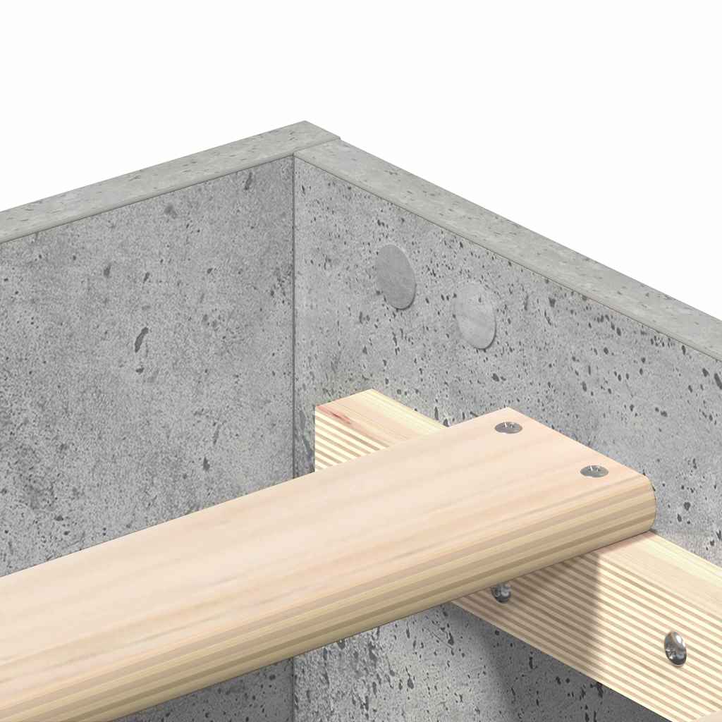 Bed Frame Concrete grey 120 x 190 cm Engineered wood