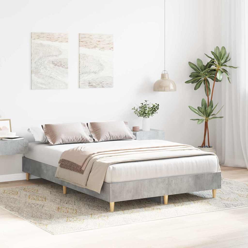 Bed Frame Concrete grey 120 x 190 cm Engineered wood
