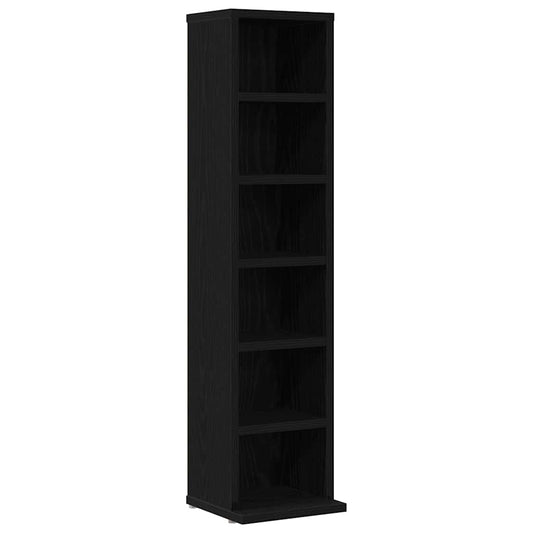 CD Cabinet Black Oak 21x20x88 cm Engineered Wood
