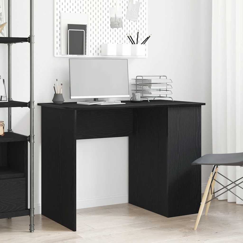 Desk Black Oak 100x55x75 cm Engineered Wood