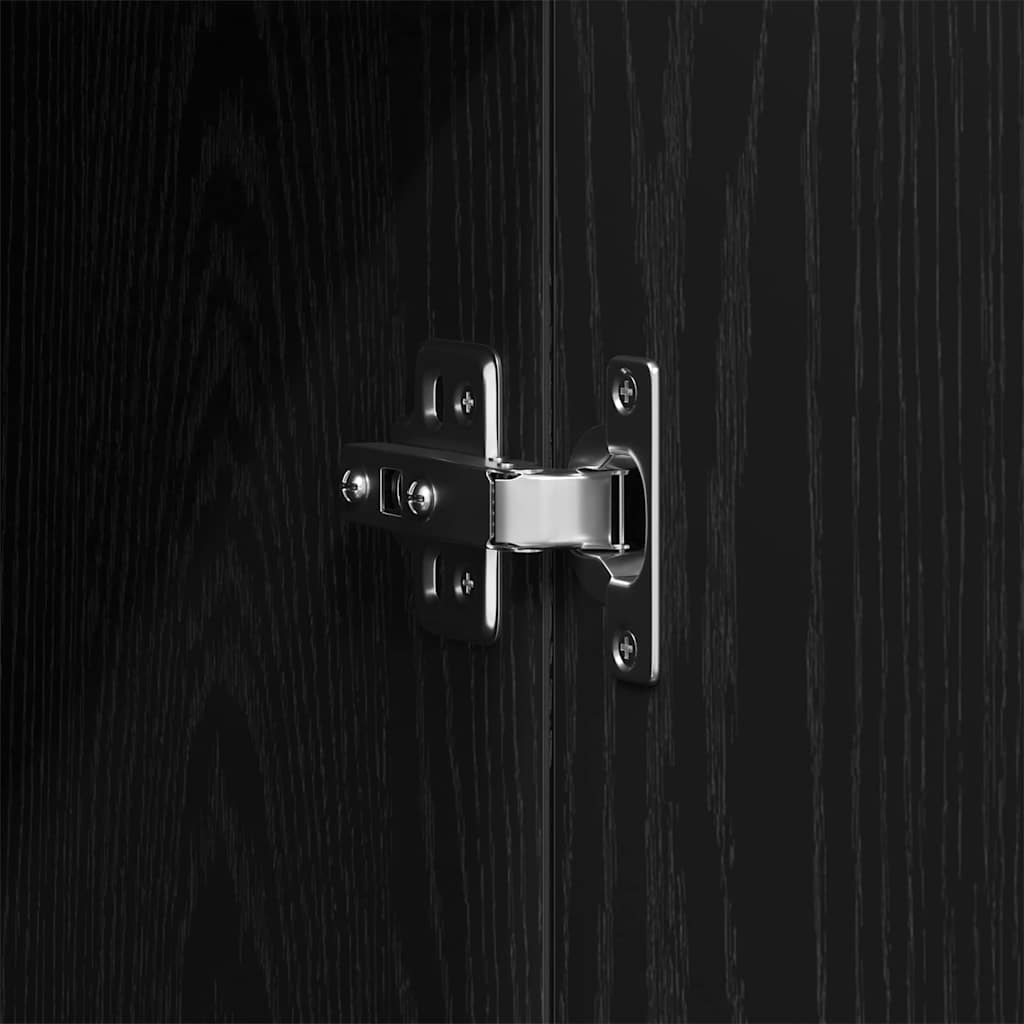 Wardrobe with Drawer Black oak 80 x 52 x 180 cm Engineered wood