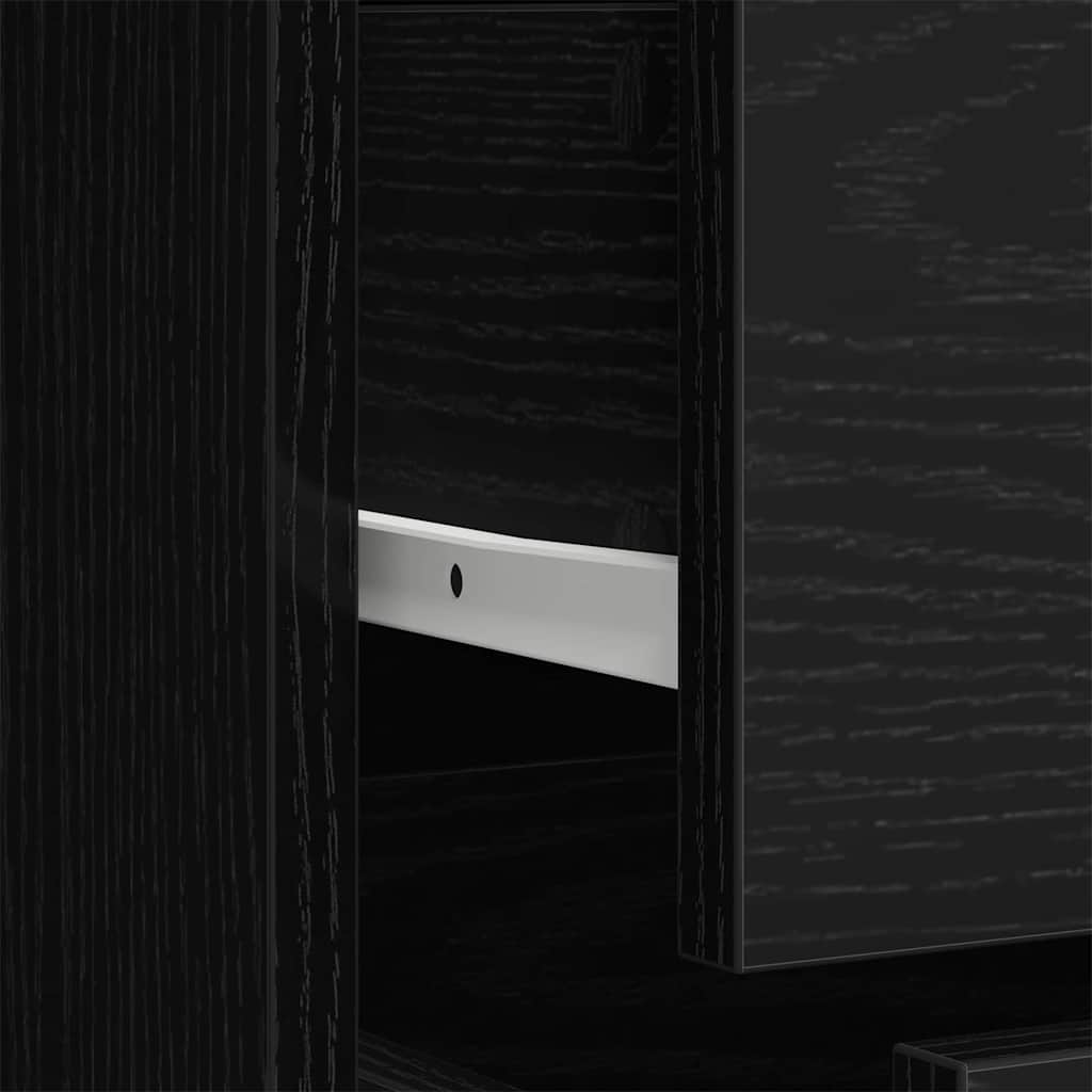 Wardrobe Black Oak 80 x 52 x 180 cm Engineered Wood