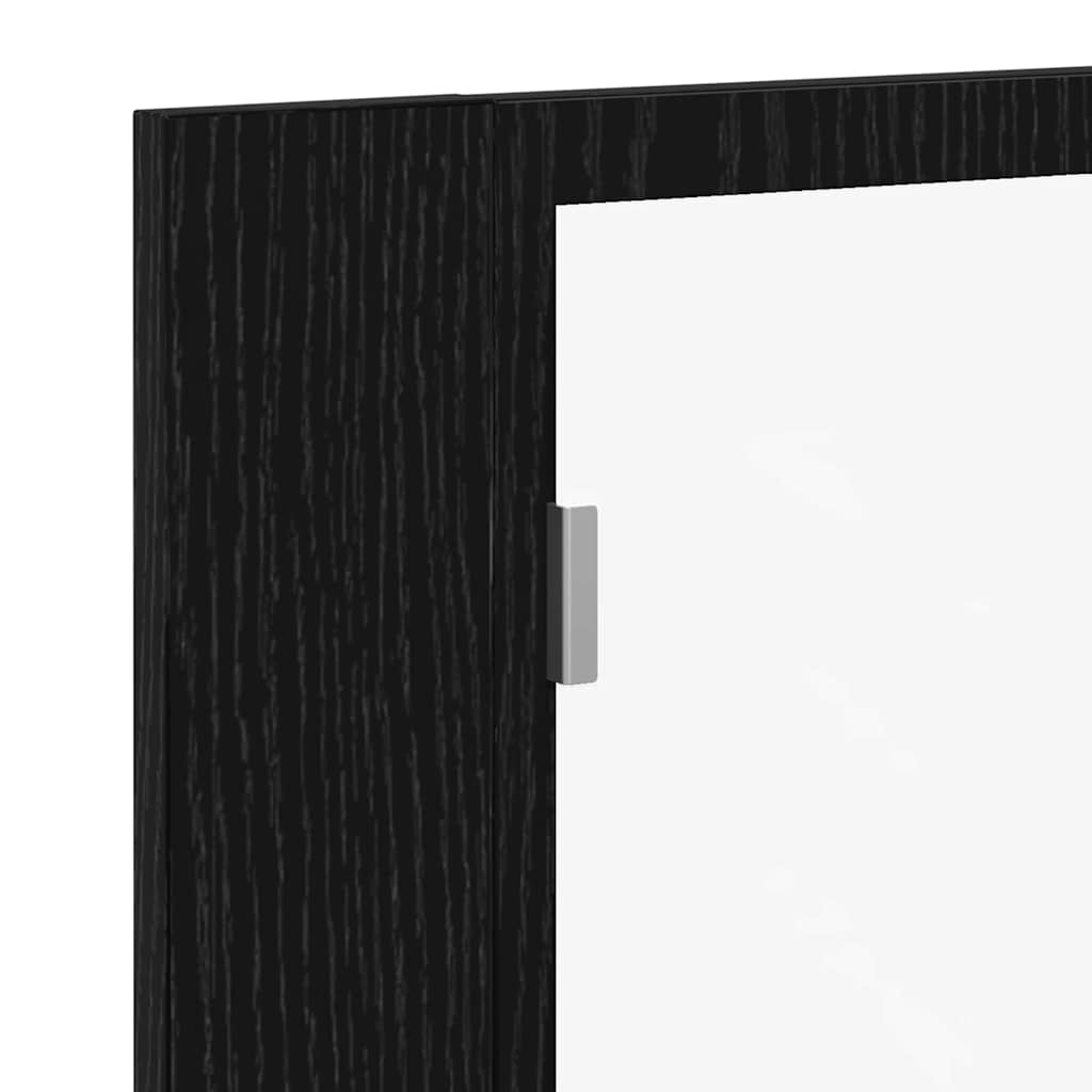 Bathroom Mirror Cabinet Black Oak 60 x 12 x 45 cm