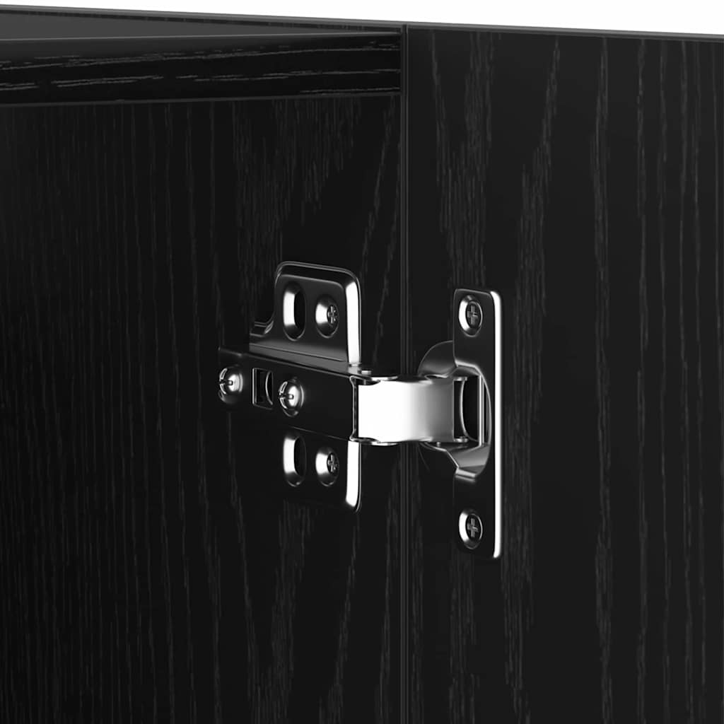 Wall TV Cabinet 2 pcs Black Oak Engineered Wood