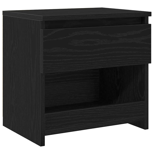 Bedside Cabinet Black Oak 40 x 30 x 39 cm Engineered Wood