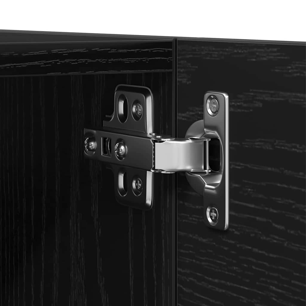 Wall Mounted TV Cabinet 2 pcs Black Oak Engineered Wood