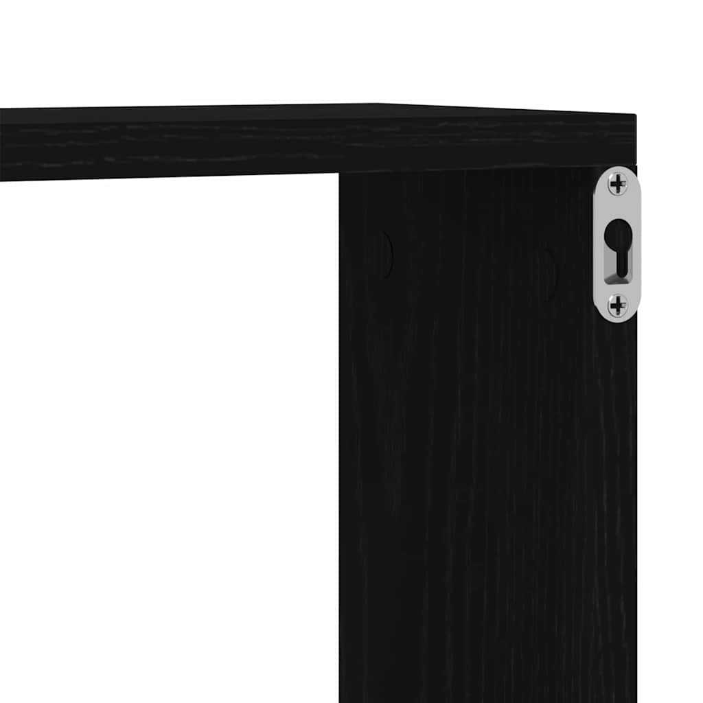 Wall Shelves 6 pcs Black Oak 60 x 15 x 23 cm Engineered Wood