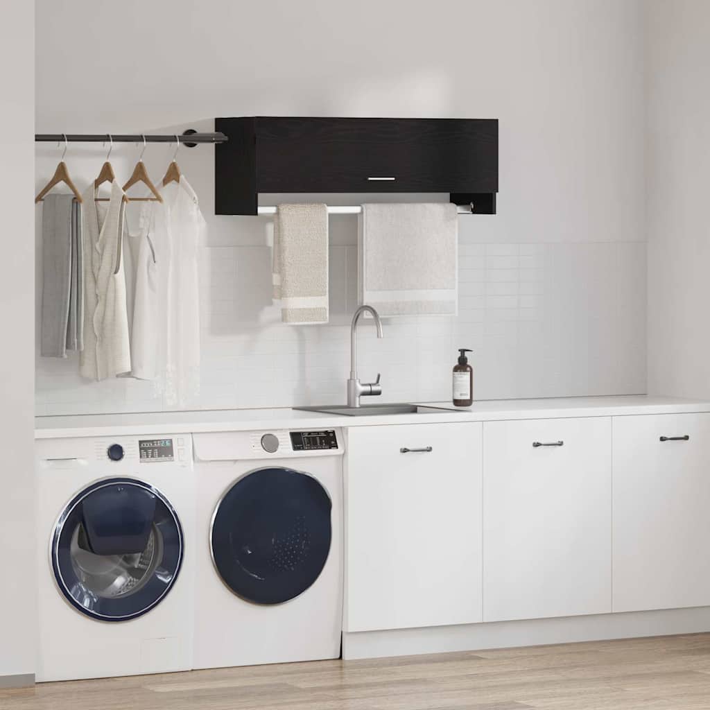 Wardrobe with Storage Black 100 x 32.5 x 35 cm Engineered wood