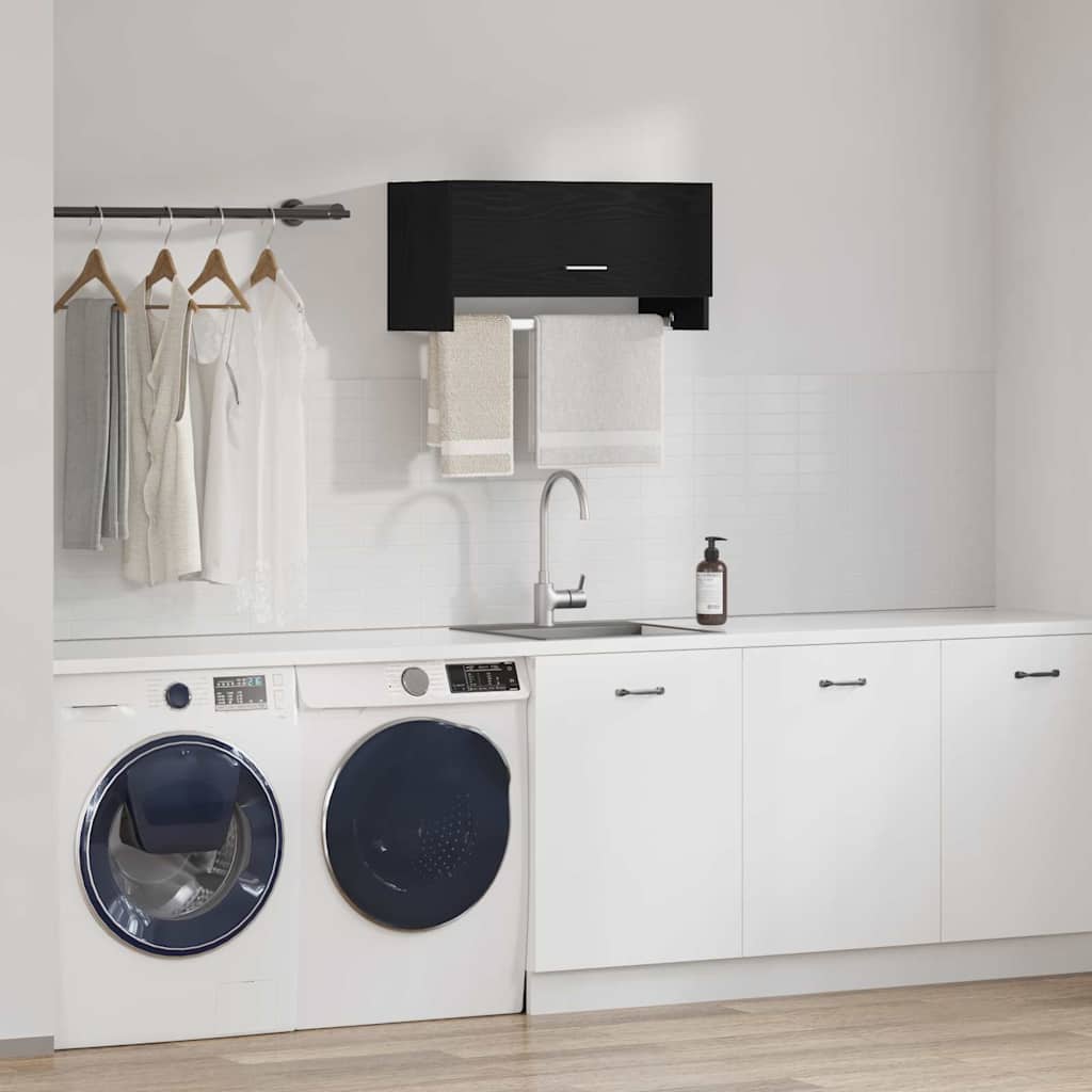 Wardrobe with Storage Black 70 x 32.5 x 35 cm Engineered wood