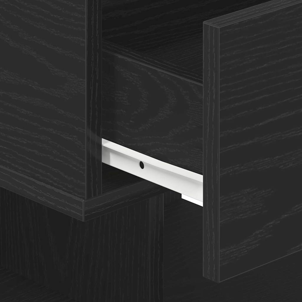 Bedside Cabinet 2 pcs Black Oak 40 x 35 x 65 cm Engineered Wood