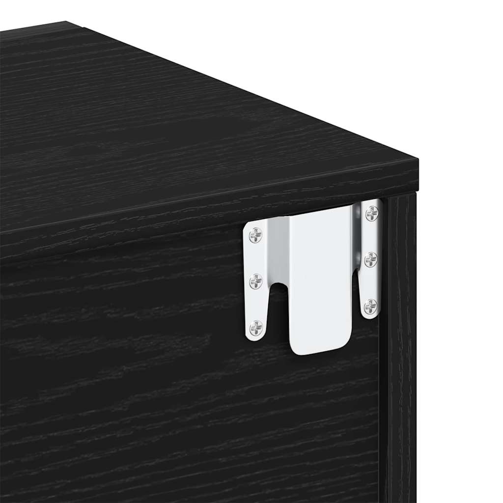 Bedside Cabinet 2 pcs Black Oak 46 x 30 x 30 cm Engineered Wood