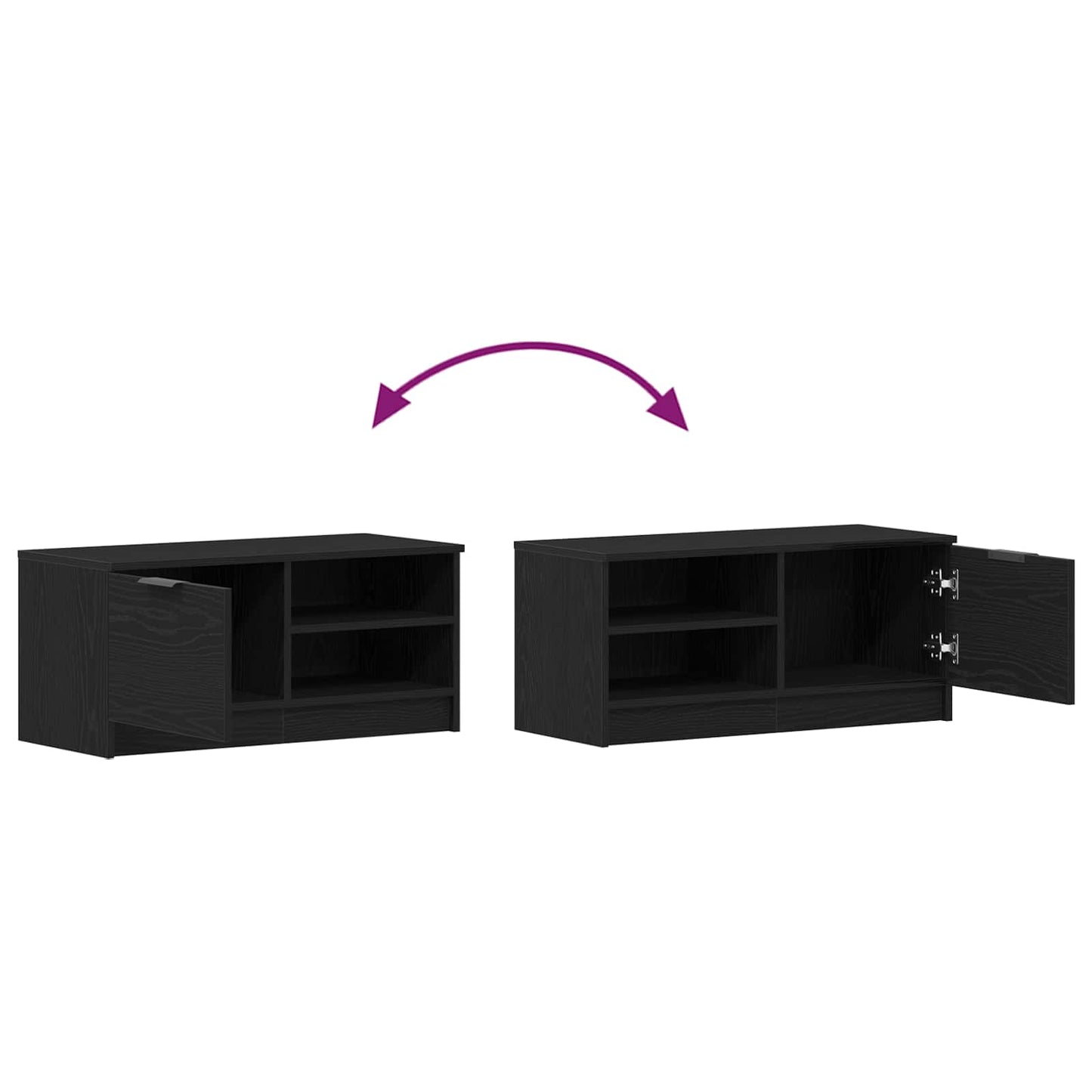 TV Cabinet 80 x 35 x 36.5 cm Black Oak Engineered Wood