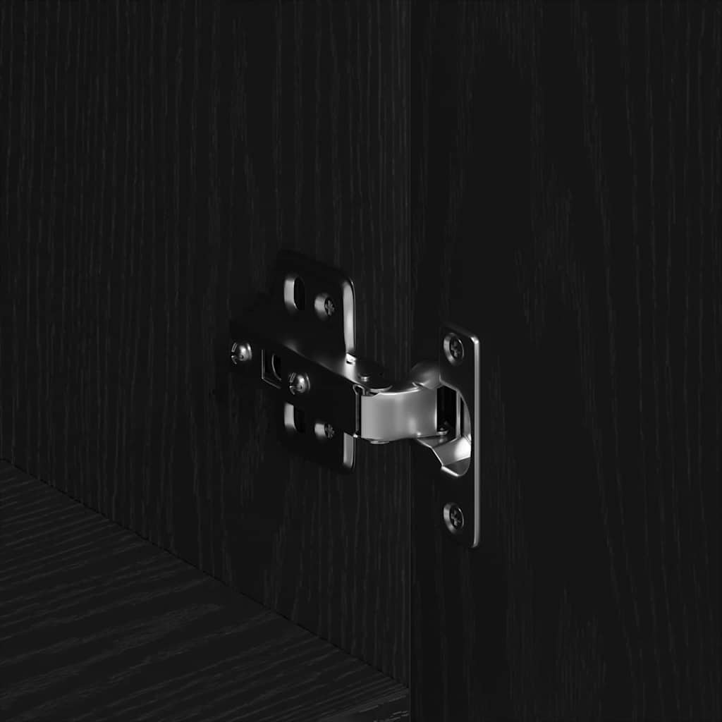 Highboard Black Oak 70 x 31 x 115 cm Engineered Wood