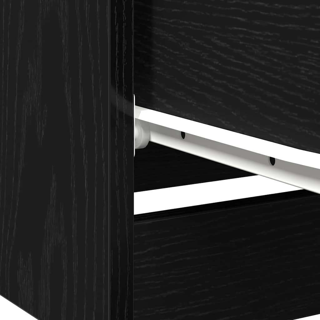 Bedside Cabinet 2 pcs Black Oak 40 x 65 x 65 cm Engineered Wood
