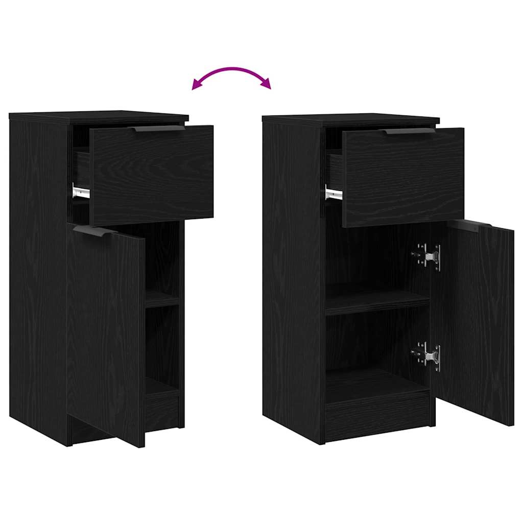 Sideboard Black Oak 30 x 30 x 70 cm Engineered Wood