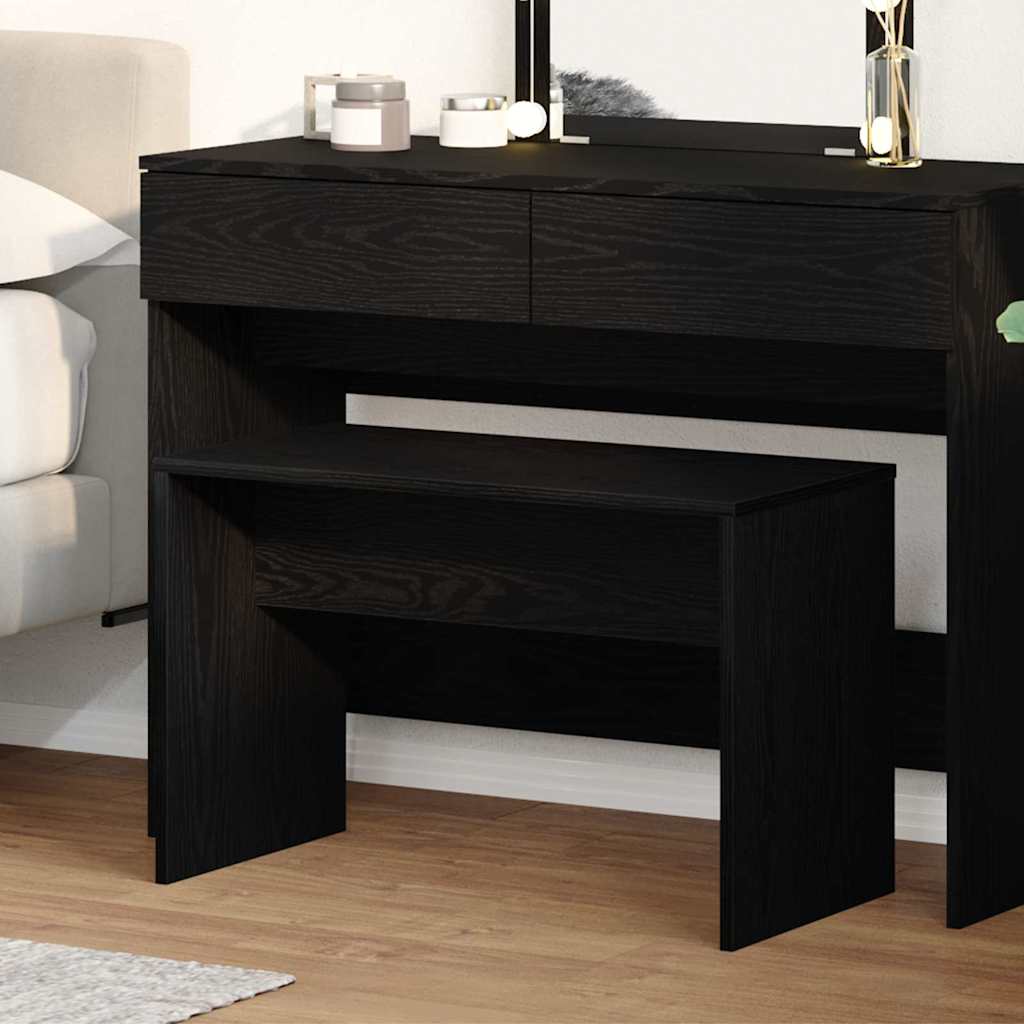Dressing Stool Black oak 70 x 35 x 45 cm Engineered wood