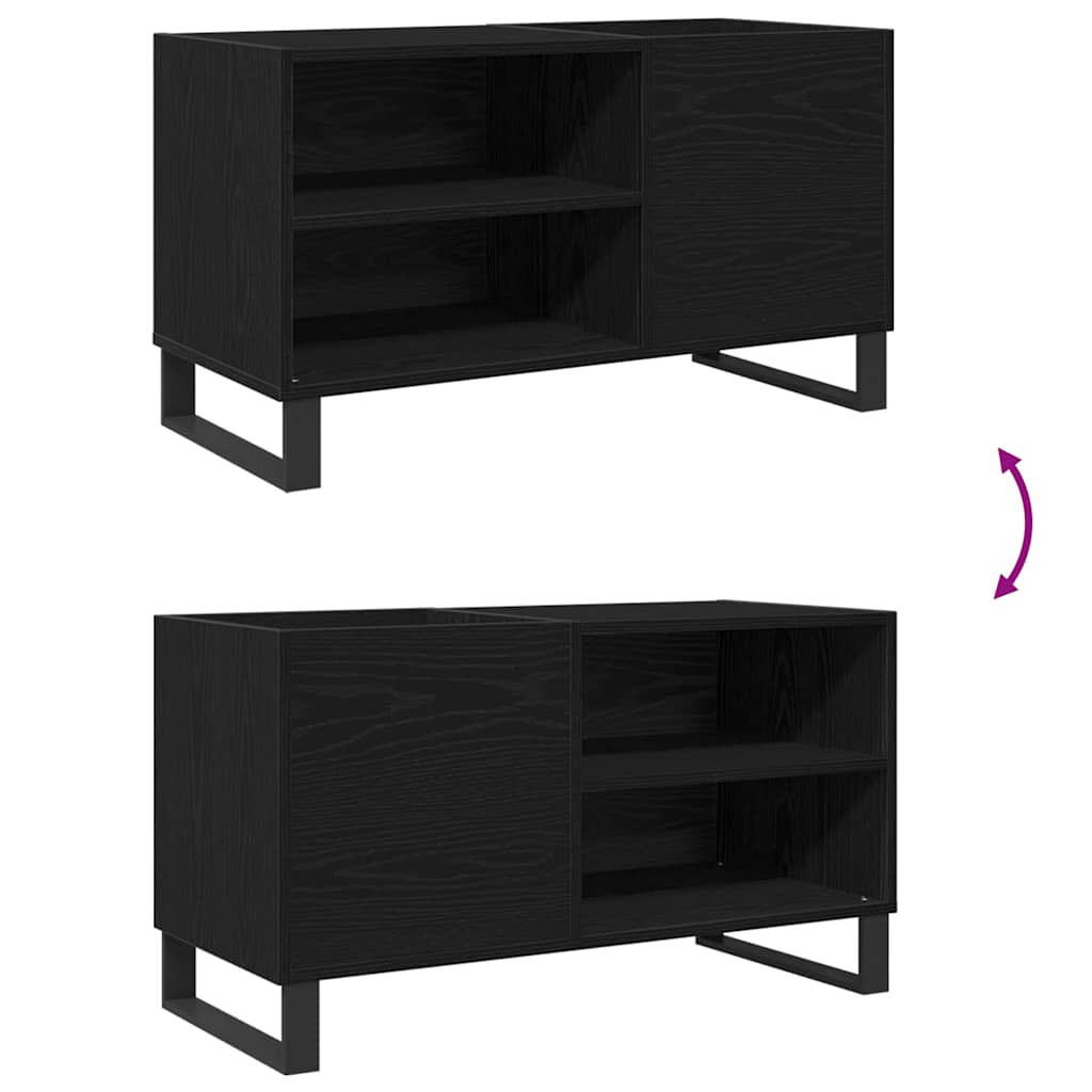 Record Cabinet Black oak 85 x 38 x 48 cm Engineered Wood