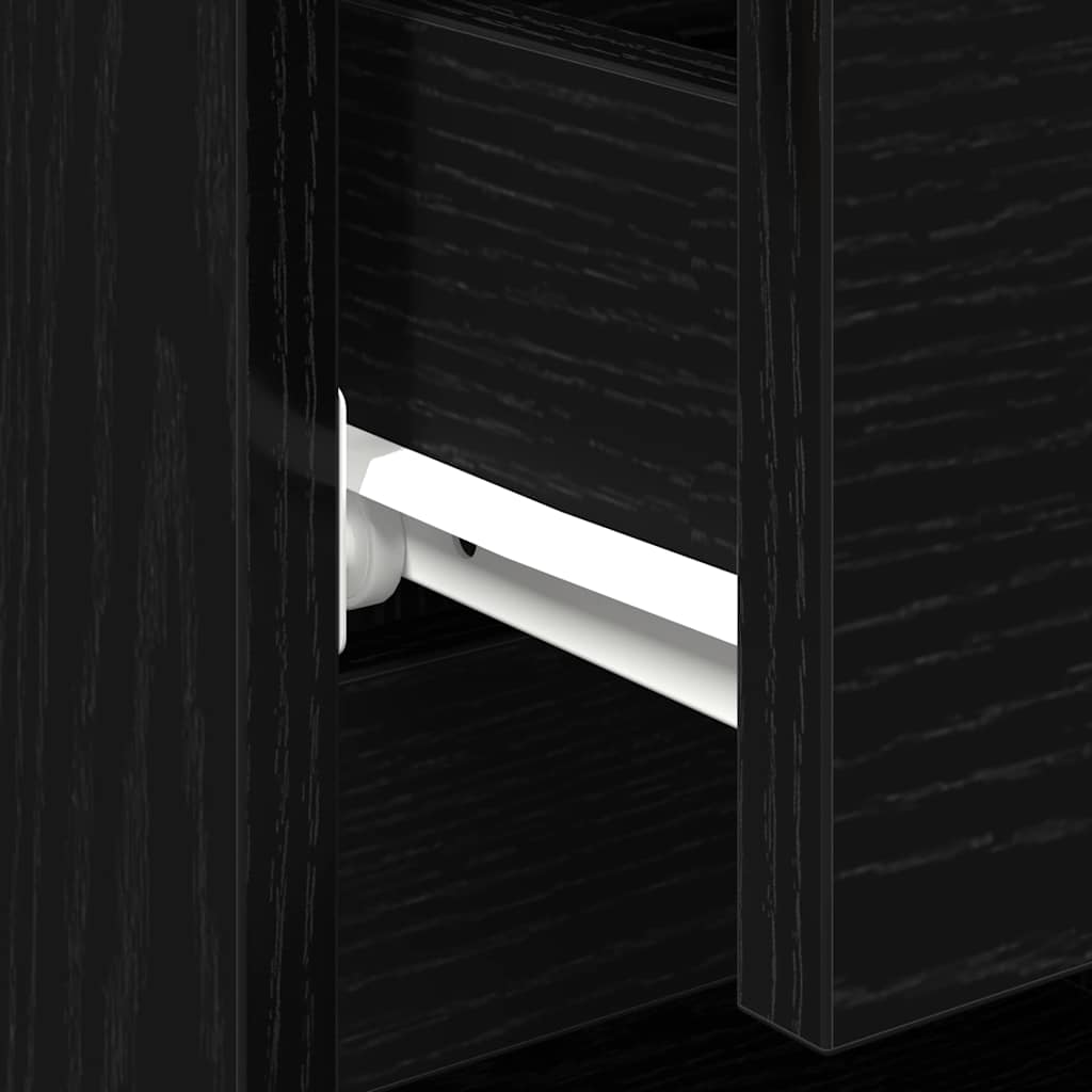 Bedside Cabinet 2 pcs Black Oak 40 x 35 x 50 cm Engineered Wood
