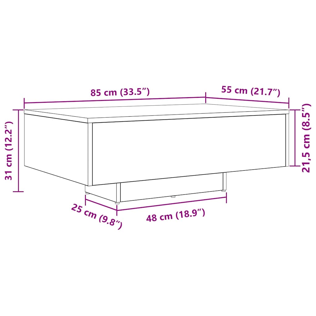Old Wood 85 x 55 x 31 cm Engineered Wood