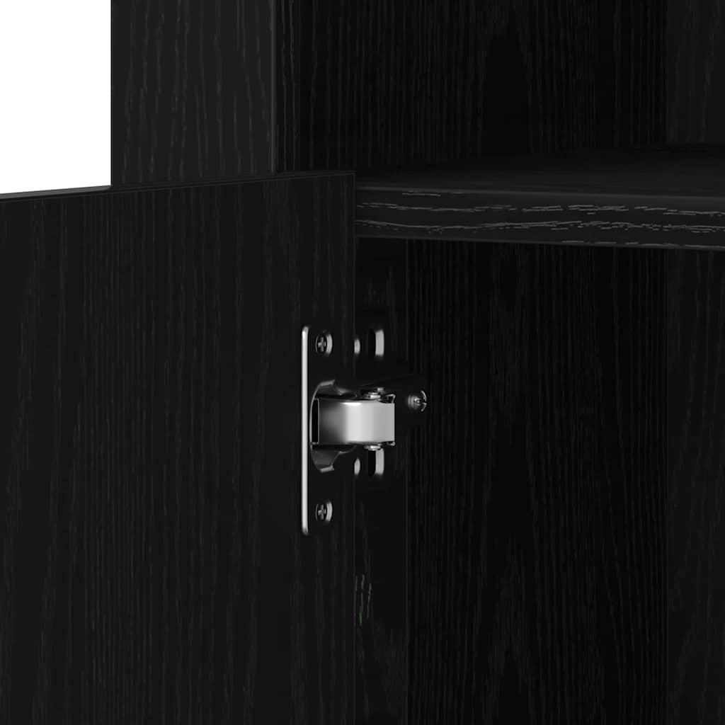 LED Sideboard 41 x 37 x 67 cm Engineered Wood Black Oak