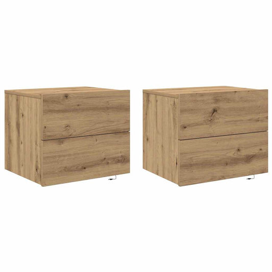 Bedside Cabinet 2 pcs Artisan Oak 50 x 39 x 41 cm