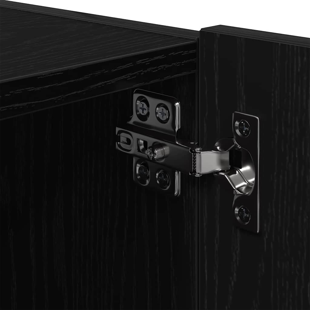 TV Wall Cabinet 2 pcs Black Oak Engineered Wood