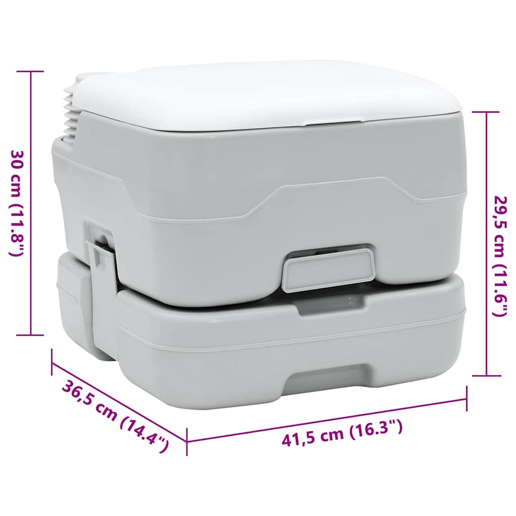 Camping Toilet Grey and White 41.5 x 36.5 x 30 cm Polyethylene